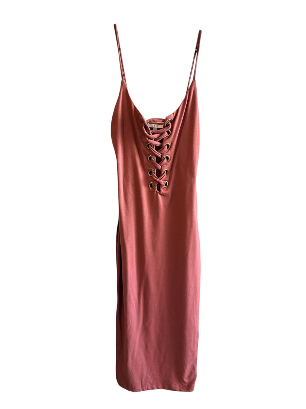 iris lace up grommets Bodycon straps dress Dusty rose juniors small S